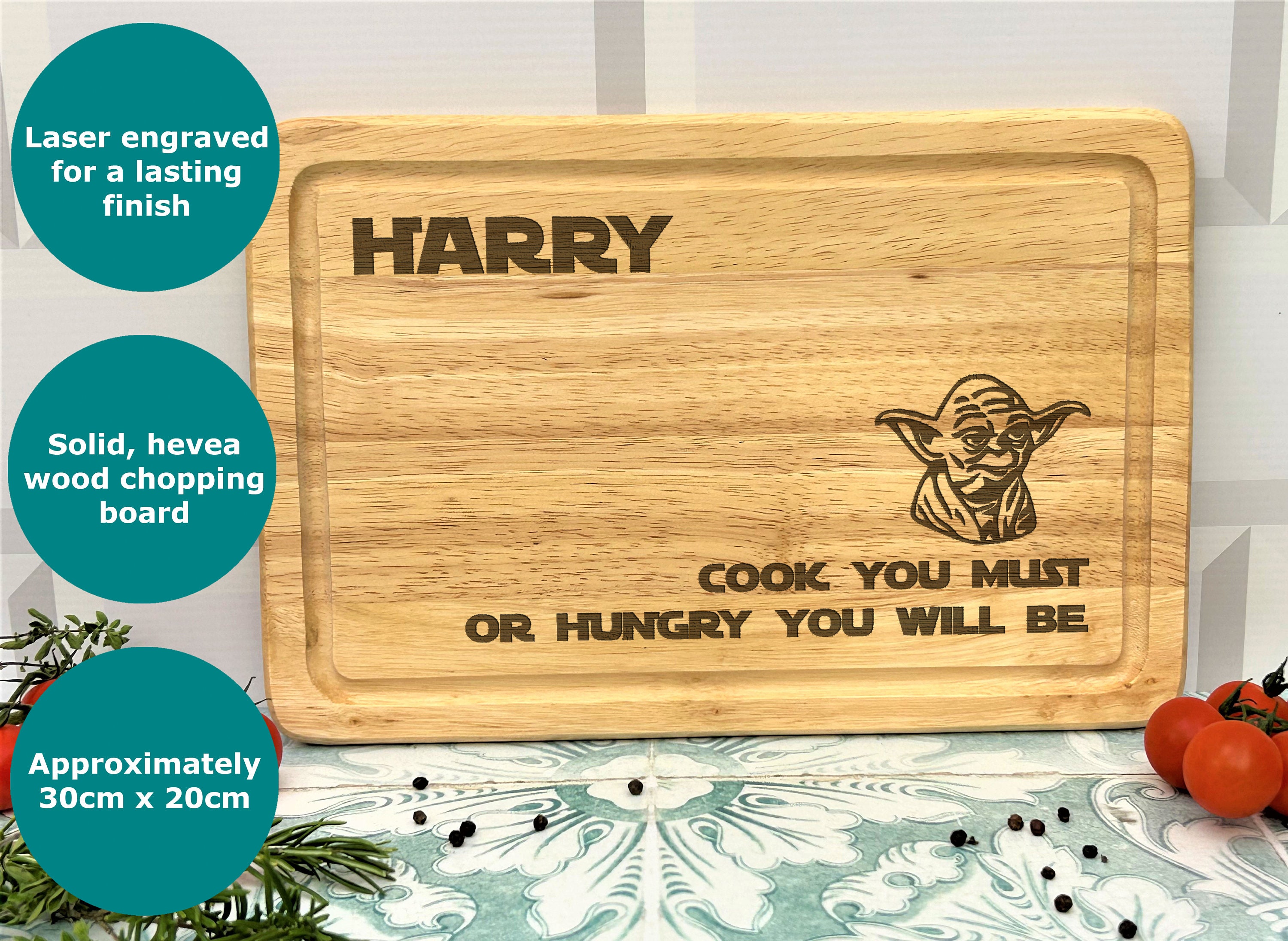 Chef Yoda Personalized Cutting Board / Star Wars Chopping Block Custom Cutting  Board, Birthday Gift, Housewarming, Engagement Gift
