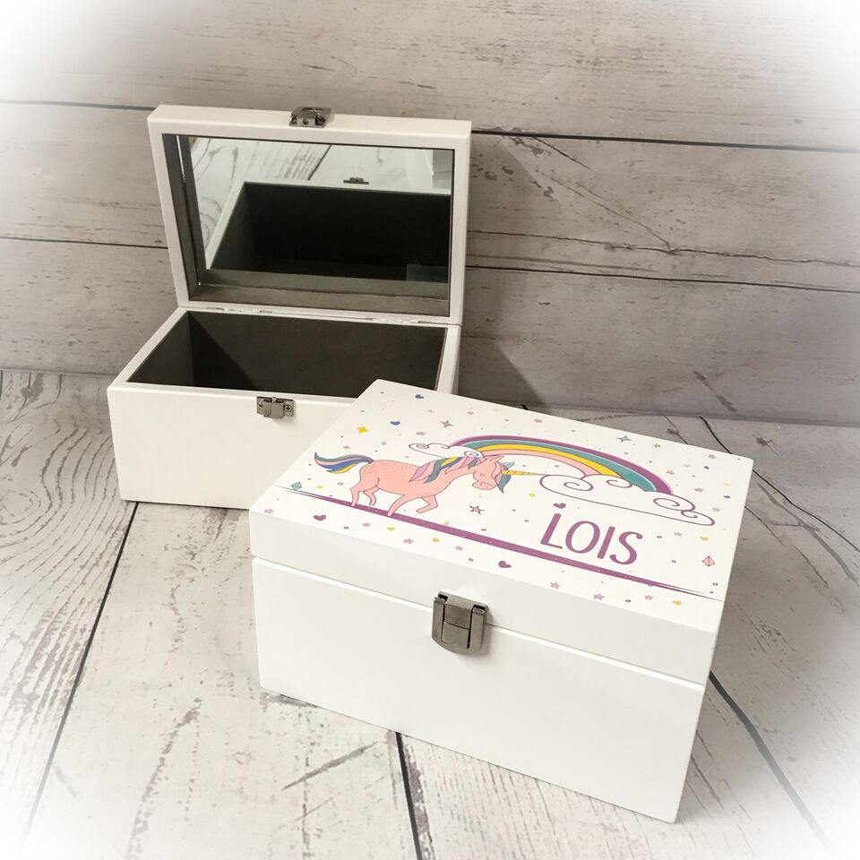 Personalised White Jewellery Box Unicorn / Fairy Design Etsy