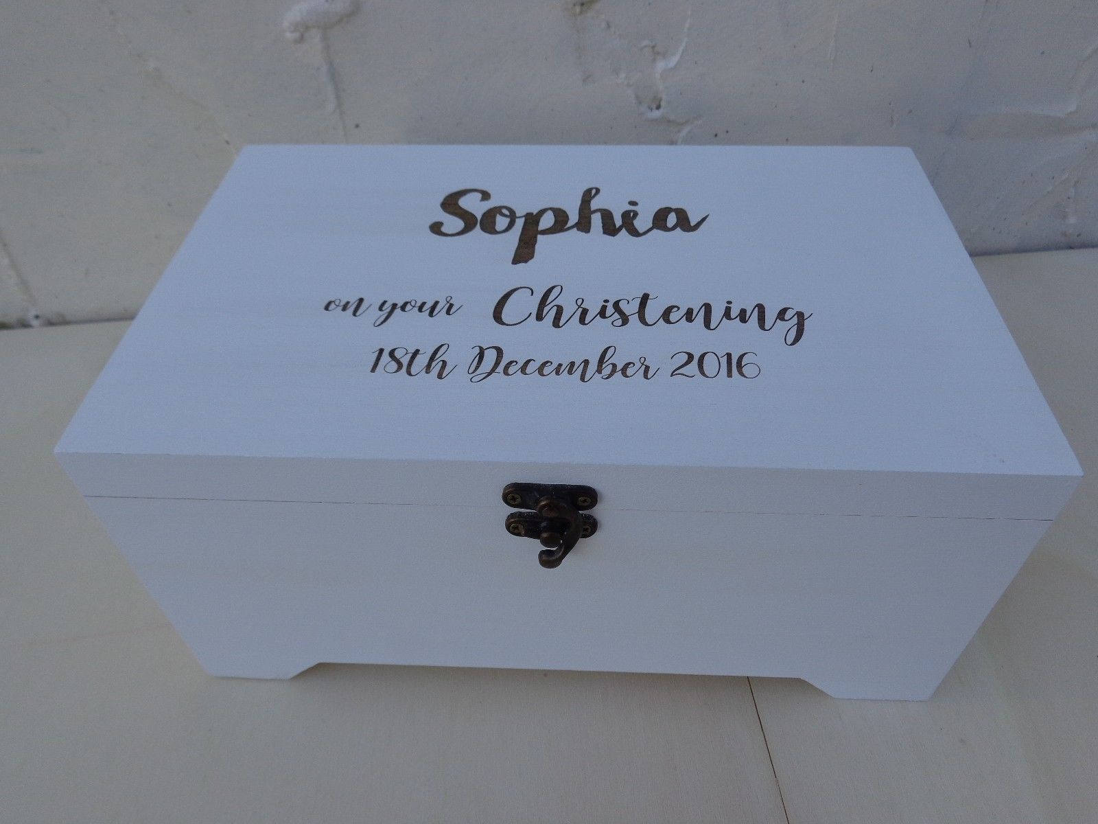 Christening White Jewellery Box Gift Personalised New Baby Etsy