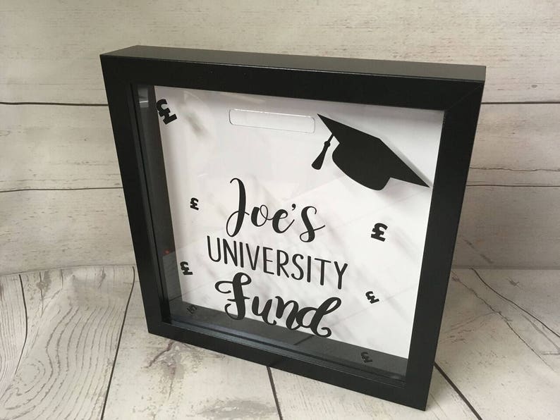 Personalised University Fund Money Box Frame Gift Savings Etsy - image 0