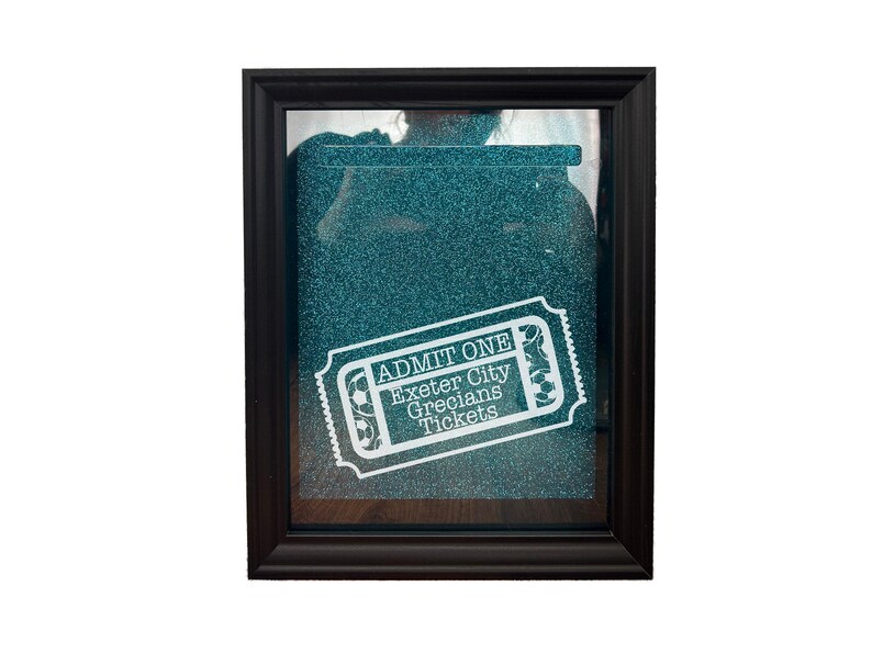 Football Match Ticket Box Personalised Gift Tickets Memory Box Shadow Frame Premier Champions League zdjęcie 4