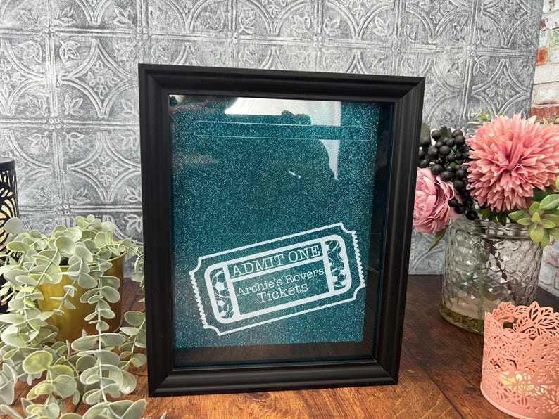 Football Match Ticket Box Personalised Gift Tickets Memory Box Shadow Frame Premier Champions League zdjęcie 1