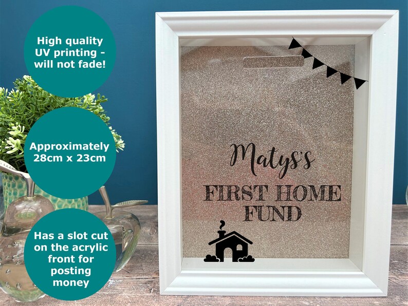 First Home House Fund New Personalised Gift Saving Money Box image 4