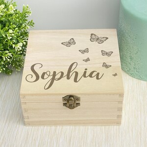 Butterfly Design Memory Box Birthday Gift Bridesmaid Gift Wedding Favour Maid of Honour Personalised Memories Trinkets Photo Box image 2