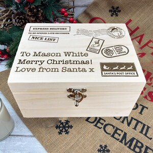 Caja de Nochebuena personalizada con carta de Papá Noel. Cualquier nombre. Delicias para la noche anterior, crea recuerdos navideños, regalo para niños