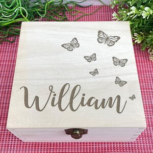 Butterfly Design Memory Box Birthday Gift Bridesmaid Gift Wedding Favour Maid of Honour Personalised Memories Trinkets Photo Box image 3