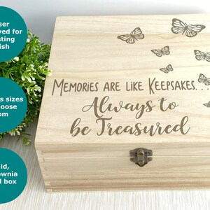 Butterfly Design Memory Box Birthday Gift Bridesmaid Gift Wedding Favour Maid of Honour Personalised Memories Trinkets Photo Box image 5