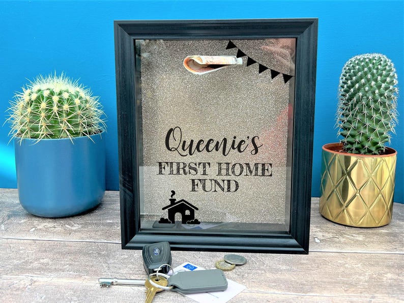 First Home House Fund New Personalised Gift Saving Money Box image 1