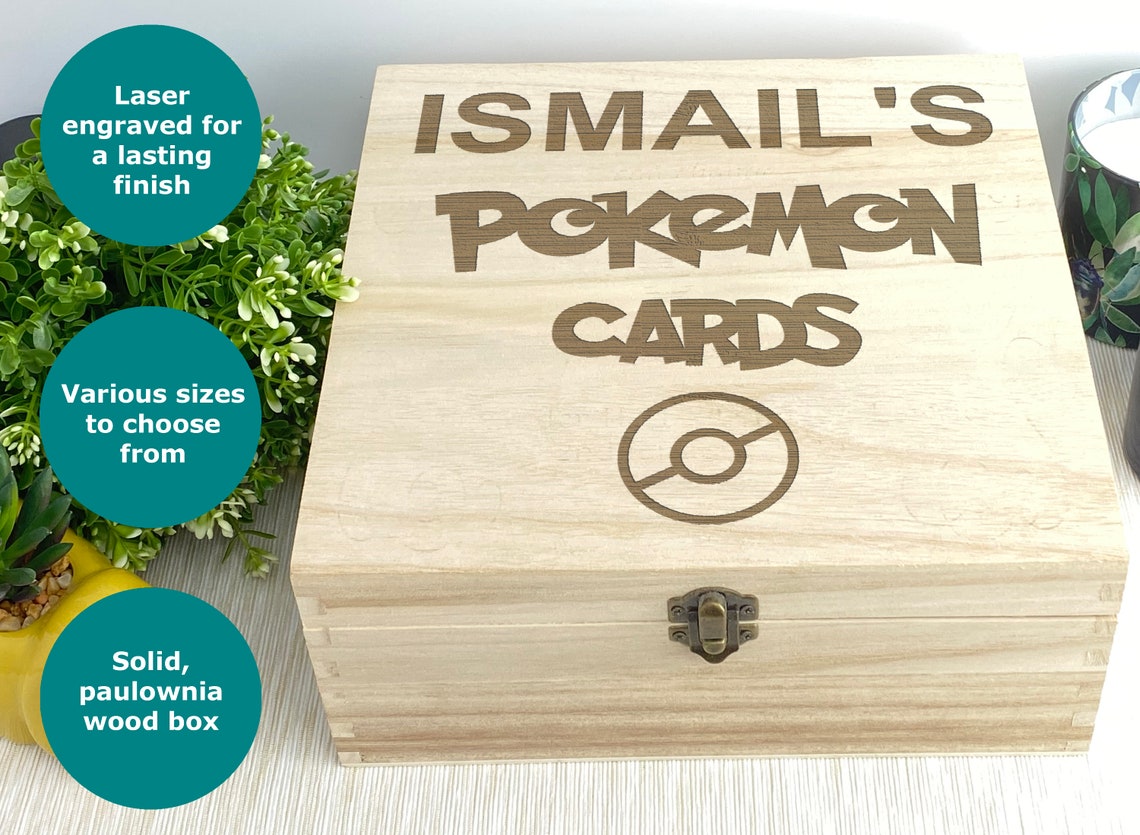 Pokémon Card Storage Box Collector Personalised Gift Pokeball Etsy UK