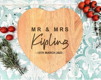 Names Gift Wedding Love Names Personalised Engraved Chopping Board Valentines
