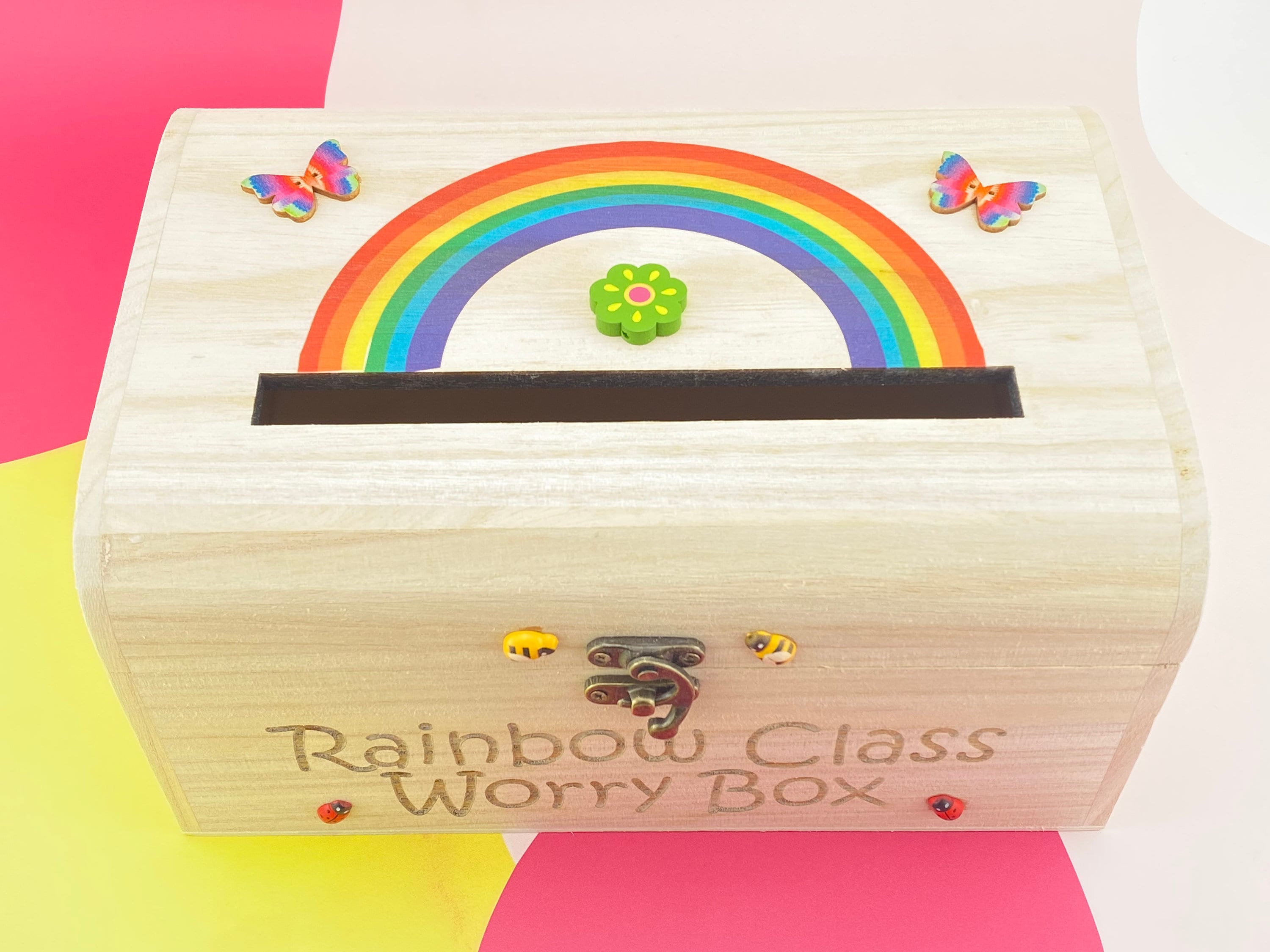 Worry Box Primary School Drop Box Rainbow Personalised Pupils Etsy