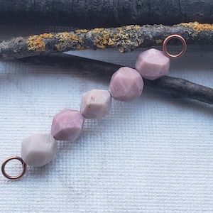 Matte Rhodonite Star Cut Round Stone Beads, 8mm