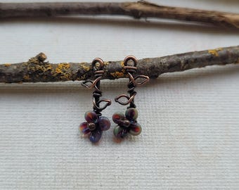 Flowers for earrings - flower earring components - flower earring drops - flower earring dangles - floral earring components - purple flower