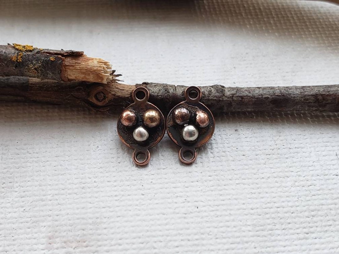 Tiny Connectors for Jewelry Making Dainty Mixed Metal Connectors Copper