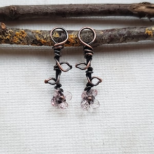 Flowers for earrings - flower findings - flowers for jewelry making - wire flowers - pink flowers for earrings - pink flower components