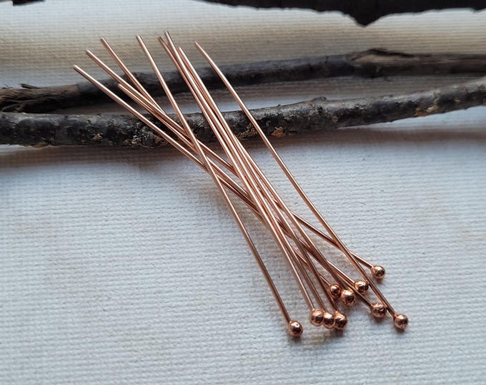 20 Gauge Copper Headpins - Artisan Copper Findings - Handmade Copper ...