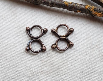 Unique copper connectors for jewelry making - figure eight connectors - Copper figure 8 connectors - artisan copper links - Copper findings