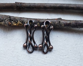 Copper connectors - artisan copper connectors - jewelry findings - handmade jewelry findings - handmade connectors - metalwork connectors