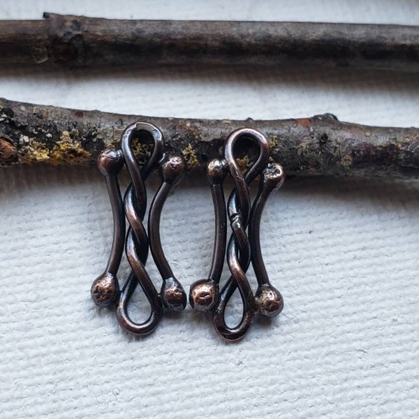 Copper connectors - artisan copper connectors - jewelry findings - handmade jewelry findings - handmade connectors - metalwork connectors