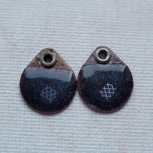 Small enamel charms for earrings - enamel earring charms - teardrop earring charms - enamels for earrings - dichroic earring components