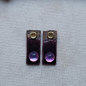 Small enamel charms for earrings - enamel earring charms - rectangle earring charms - enamels for earrings - dichroic earring components