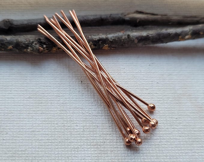 20 Gauge Copper Headpins - Artisan Copper Findings - Handmade Copper ...