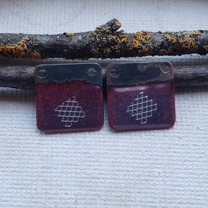 Small enamel charms for earrings - enamel earring charms - square earring charms - enamels for earrings - small earring components