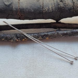 Sterling silver 22ga headpins - 22 gauge sterling silver headpins - artisan sterling silver headpins for jewelry making