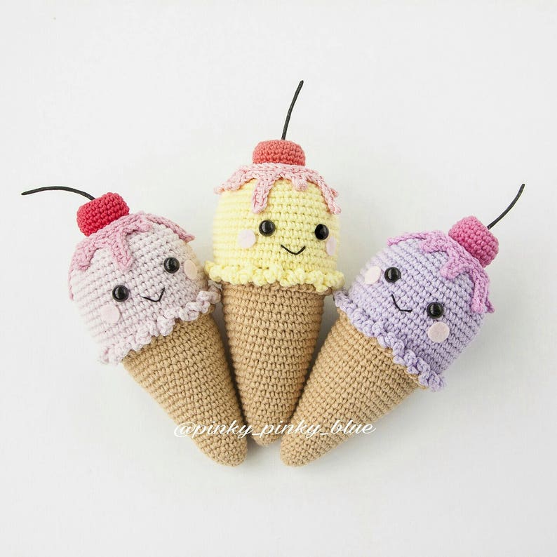 Мороженое брелок крючком схема