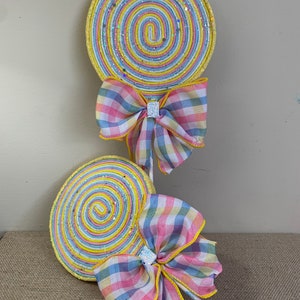 Faux candy lollipops, party decor, candy land theme Easter faux candy spring decor
