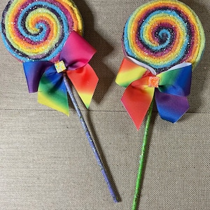 Faux lollipop set wreath attachment candy land party decor fake candy rainbow lollipops