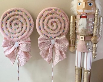 Faux lollipops wreath attachments, faux candy, candy land Christmas candy, embellishment Christmas decor,ornaments
