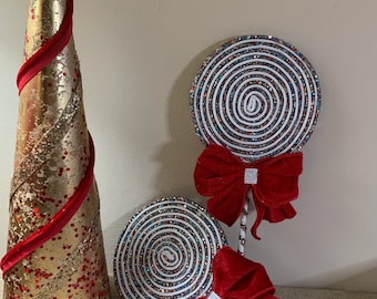 Faux lollipop wreath attachments, faux candy, candy land Christmas candy embellishment, Party decor ornaments
