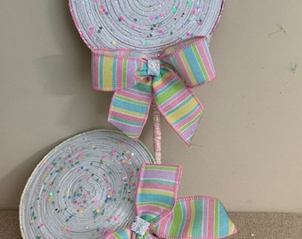 Rainbow Faux lollipops, wreath attachments, faux candy, candy land, Christmas candy, embellishment Christmas decor,ornaments party decor