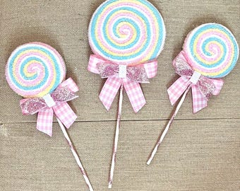 Faux lollipops, party decor, candy land  Wreath attachment