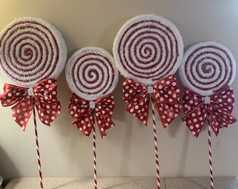 Faux lollipops,wreath attachments, faux candy, candy land Christmas candy, embellishment Christmas decor,ornaments, candy canes