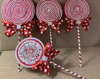 Faux lollipop wreath attachments, faux candy, candy land, candy props embellishment Christmas decor,ornaments