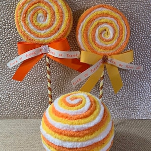 Faux lollipop fake candy yarn lollipop party favor ornament Halloween candy