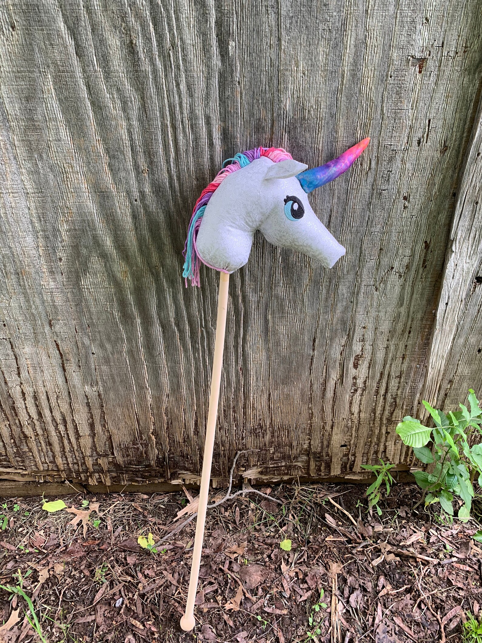 White and Silver Unicorn Stick Pony Stick Horse Hobby Horse Etsy