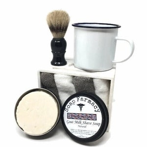 Tallow and Cream Shave Soap Bar and Brush