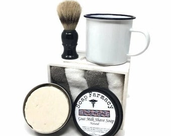 Tallow and Cream Shave Soap Bar and Brush