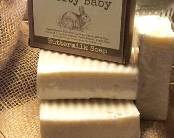 Jabón de suero de leche para bebés, sin perfume, natural, hecho a mano