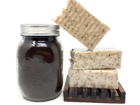 Cowboy Coffee Bean + Tallow Goat Milk Soap, Handmade Creamy Natural Light Scrub