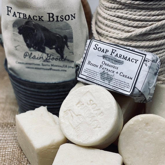 Bison Tallow Goat Milk  Soap, Creamy Moisturizing Natural Handcrafted, Unscented