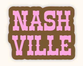 Nashville Tennessee Sticker Pink/Brown | Laptop | Water bottle | iPhone | Aesthetic | Gift