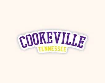 Cookeville Tennessee Collegiate Sticker Purple/Gold | Football | Laptop | Water bottle | iPhone | Aesthetic | Gift