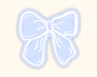 Blue Bow Sticker | Waterproof  | Laptop | Water Bottle | Phone | Kindle | Aesthetic | Gift