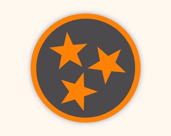 Tennessee Tri-Star Sticker Gray/Orange | Football | Laptop | Water bottle | iPhone | Aesthetic | Gift