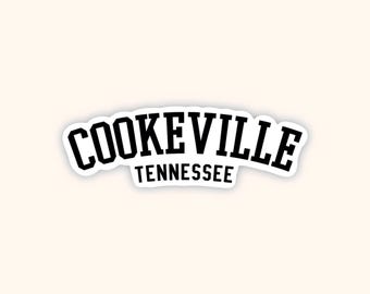 Cookeville Tennessee Collegiate Sticker Black/White | Football | Laptop | Water bottle | iPhone | Aesthetic | Gift