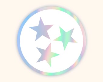 Tennessee Tri-Star Sticker Holographic | Football | Laptop | Water bottle | iPhone | Aesthetic | Gift